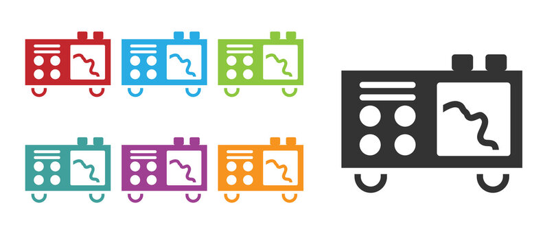 Black Spectrometer icon isolated on white background. Set icons colorful. Vector.