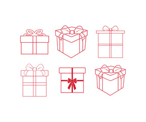 Illustration of gift box And Bow. Present gift box vector design. Christmas gift box illustration vector symbol icon.
