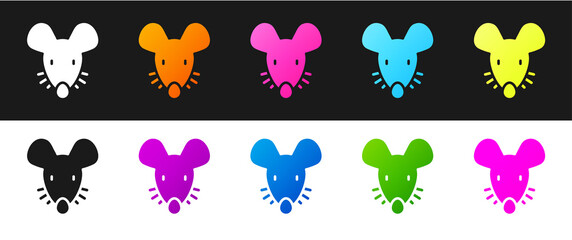 Set Experimental mouse icon isolated on black and white background. Vector.