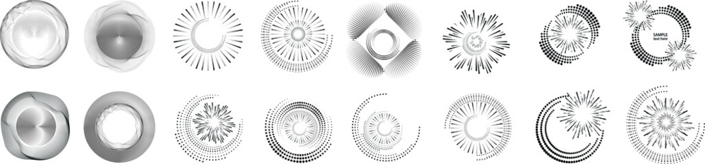 Lines in Circle Form . Spiral Vector Illustration .Technology round. Wave Logo . Design element . Abstract Geometric shape .