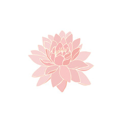 red Lotus flower. Mandalas. isolated on a white background. logo s. Vector illustration