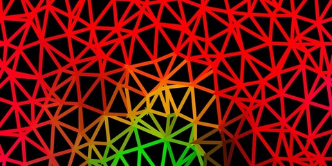 Light pink, green vector triangle mosaic pattern.