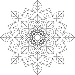 Easy Mandala coloring book simple and basic for beginners, seniors and children. Set of Mehndi flower pattern for Henna drawing and tattoo. Decoration in ethnic oriental, Indian style.