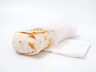 fast food shawarma big on white background