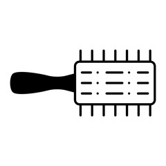 Pet Hair Brush Concept, Animal Grooming Comb Vector Glyph Icon Design, â€ŽCat and Dogs Products supplies Symbol on White Background 