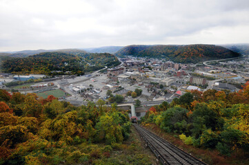 Fototapeta na wymiar The Town of Johnstown Pennsylvania from Above