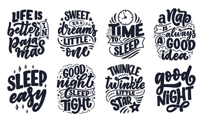 Lettering Slogan about sleep and good night. Vector illustration design for graphic, prints, poster, card, sticker and other creative uses
