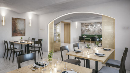 Modern luxury restaurant space showcase