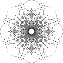 Easy Mandala coloring book simple and basic for beginners, seniors and children. Set of Mehndi flower pattern for Henna drawing and tattoo. Decoration in ethnic oriental, Indian style.