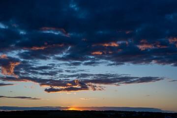 Beautiful textured sky with clouds at sunset