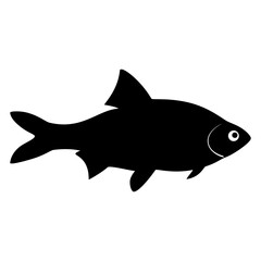 Fish, icon. Vector illustration on a white background.