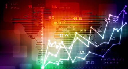 2d rendering Stock market online business concept. business Graph 
