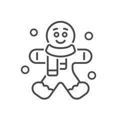 Gingerbread Man Vector Illustration Icon 
