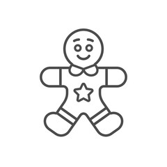 Gingerbread Man Vector Illustration Icon 
