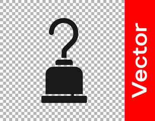 Black Pirate hook icon isolated on transparent background. Vector.