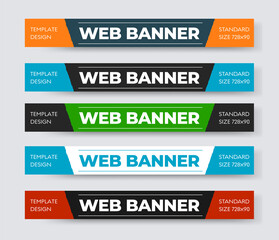 Multicolored vector templates in standard size.