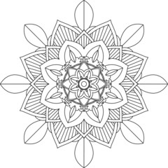 Easy Mandala coloring book simple and basic for beginners, seniors and children. Set of Mehndi flower pattern for Henna drawing and tattoo. Decoration in ethnic oriental, Indian style.
