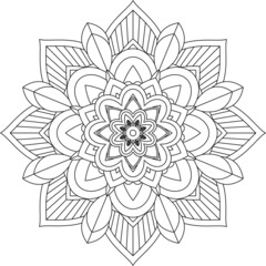 Easy Mandala coloring book simple and basic for beginners, seniors and children. Set of Mehndi flower pattern for Henna drawing and tattoo. Decoration in ethnic oriental, Indian style.