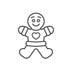 Gingerbread Man Vector Illustration Icon 
