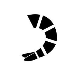 Shrimp icon, logo isolated on white background