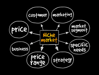 Niche market mind map, business concept for presentations and reports