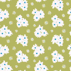 Daisy seamless pattern. Illustration for fabric und textile design, wallpaper, packaging, interior.