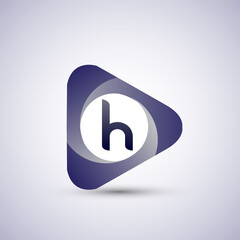 logo letter H rounded in the triangle shape, Vector design template elements for your Business or company identity.