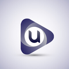 logo letter U rounded in the triangle shape, Vector design template elements for your Business or company identity.
