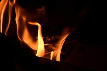 fire in the fireplace
