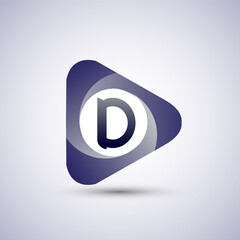 logo letter D rounded in the triangle shape, Vector design template elements for your Business or company identity.