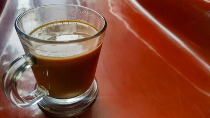 A cup of coffee in the morning