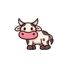 Obraz na płótnie Canvas Cute cow with mascot design illustration