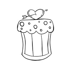 Love, heart icon. Valentine's day concept. Romantic holiday. Cute drawing template. Greeting card, poster, label, design element	
