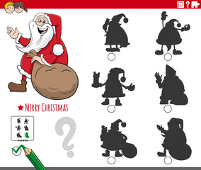 shadows game with cartoon Santa Claus character