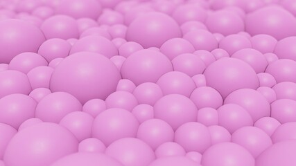 Abstract background of pink bubbles 3d illustration