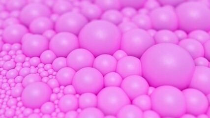 Abstract background of pink bubbles 3d illustration