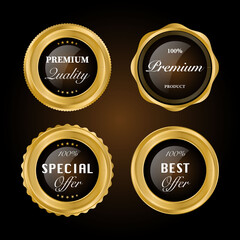 Luxury premium golden badge labels collection
