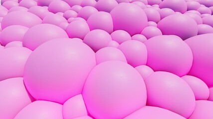 Abstract background of pink bubbles 3d illustration