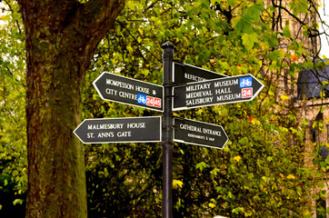 Wegweiser - Sehenswürdigkeiten Salisbury