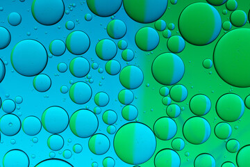 Oil drops on a water surface