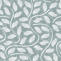 Leaves. Foliage Seamless Pattern. Floral Vector Background.