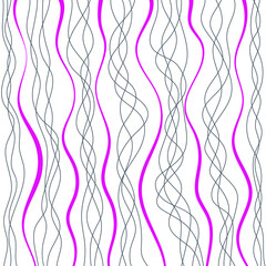 Horizontal pattern of curved thin lines, freehand drawing