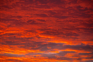 Beautiful orange sunset or sunrise clouds.