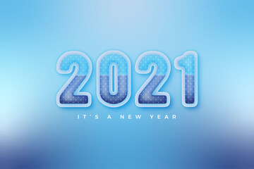 Happy new year 2021 soft winter color template for calendar