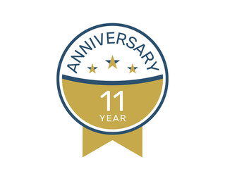Fototapeta premium 11 anniversary logo vector templates, 11 years anniversary design 