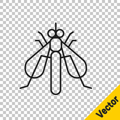 Black line Experimental insect icon isolated on transparent background. Vector.