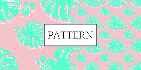 colored tropical plants, summer pattern, tropical pattern, vector background