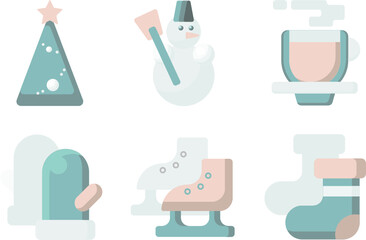 vector set of winter icons