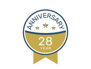 28 anniversary logo vector template, 28 years anniversary design 