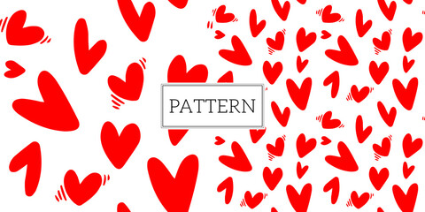 Red hearts seamless pattern - Vector